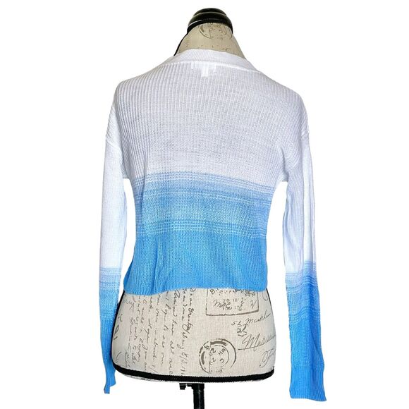 Abound Womens Sweater Ombre Sz XS Long Sleeve Knit Blue White Soft Girl Ribbed - Picture 3 of 11